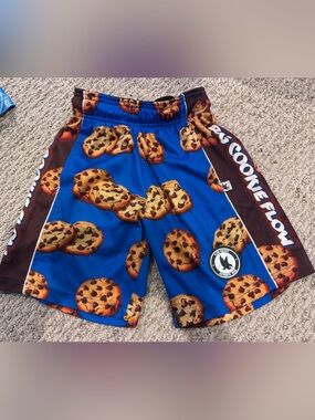 Kids Blue Cookie-Print Athletic Shorts by flow Society